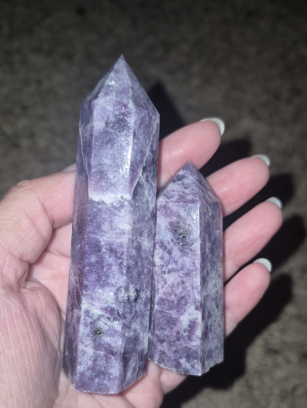 Lepidolite Point Crystal Tower - Purple Decorative Accent